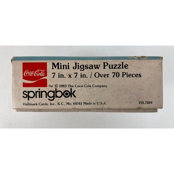Coca Cola Mini Jigsaw Puzzle Sprinbok Hallmark Cards Over 70 Pieces 1983 - Picture 6 of 8